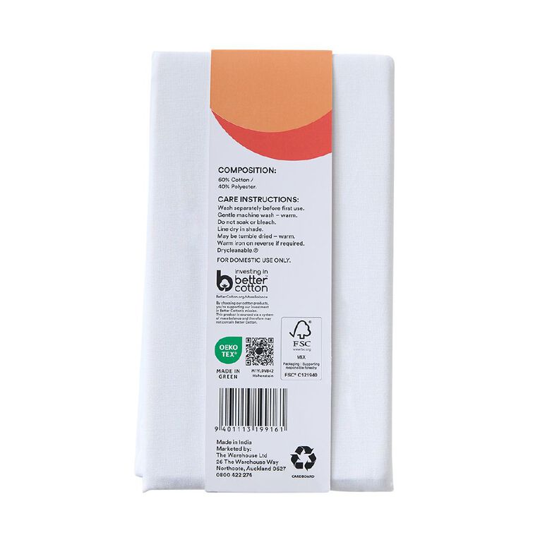 Living & Co Pillowcase U-Shape 250TC White, , hi-res