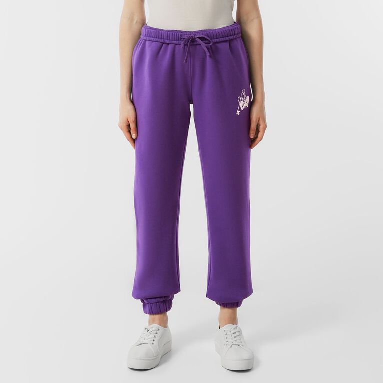 H&H Women's Fresh Fleece Trackpants, Purple Mid, hi-res