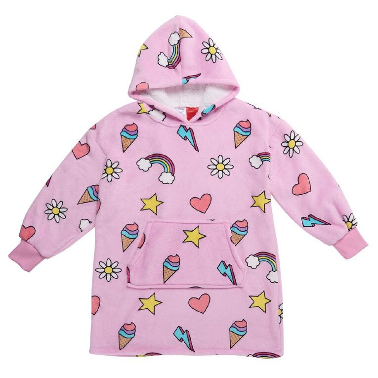 H&H Girls' Plush Coral Fleece Hoodie, Pink Light, hi-res