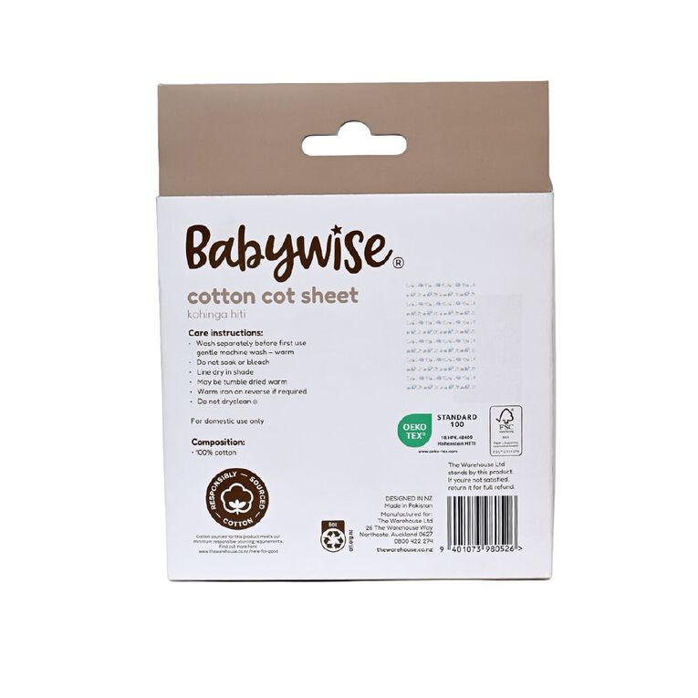 Babywise Cotton Cot Sheet Elephants 2 Pack, , hi-res