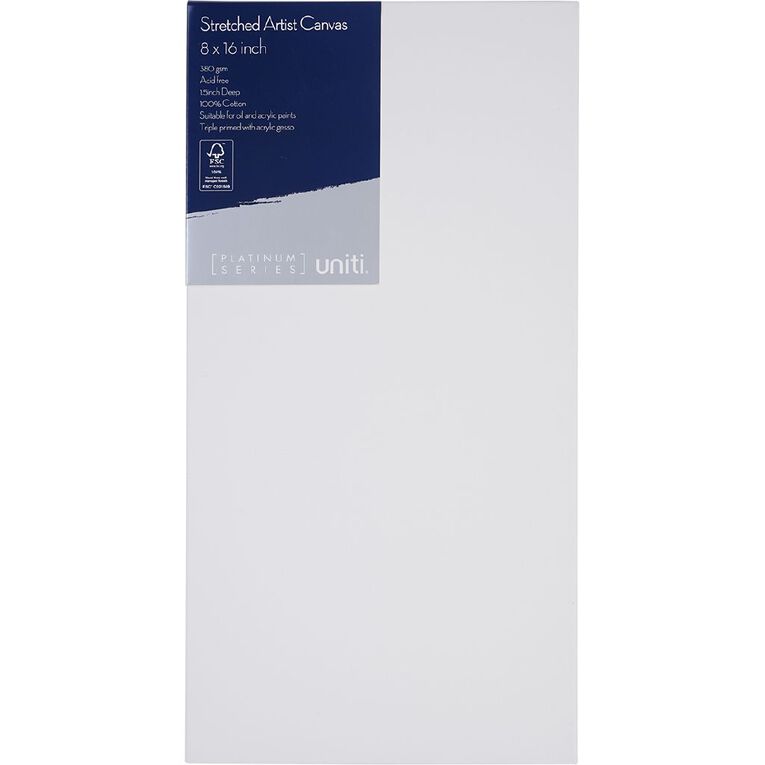 Uniti Plat Canvas 8 Inch x 16 Inch 380gsm, , hi-res
