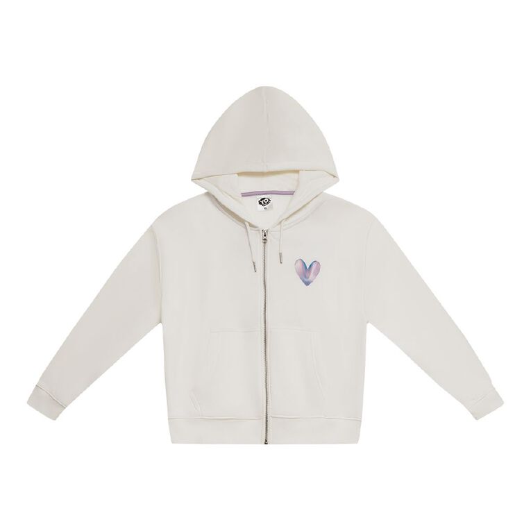 Young Original Oversized Zip Hoodie, Cream, hi-res