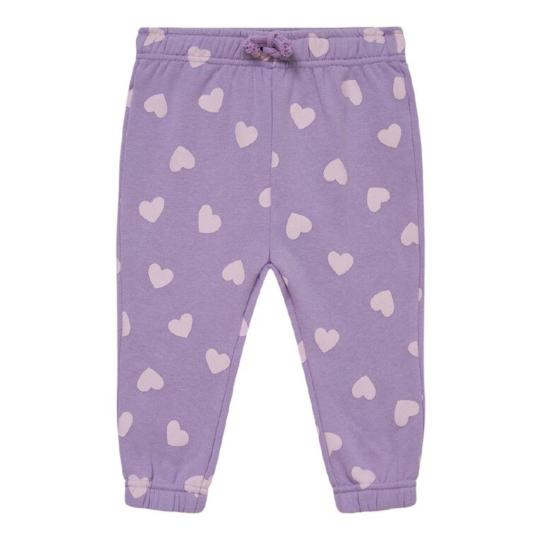 Young Original Babies' Printed Trackpants, Purple Light, hi-res