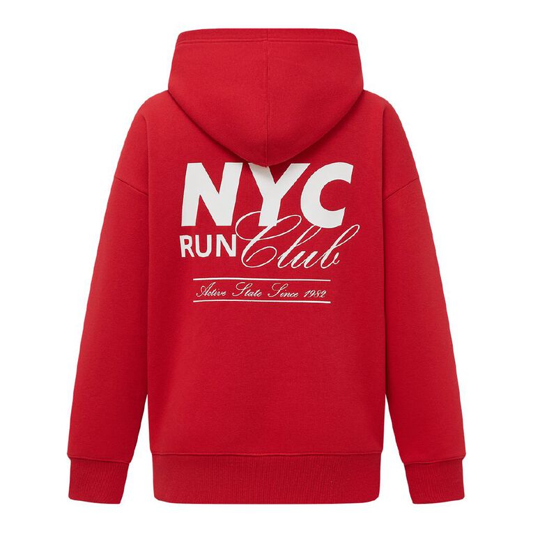 H&H Women's Long Sleeve Cordless Graphic Hood, Red Mid, hi-res