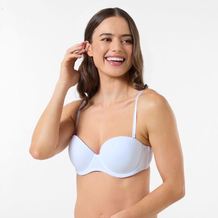 H&H Women's Strapless Bra, White, hi-res