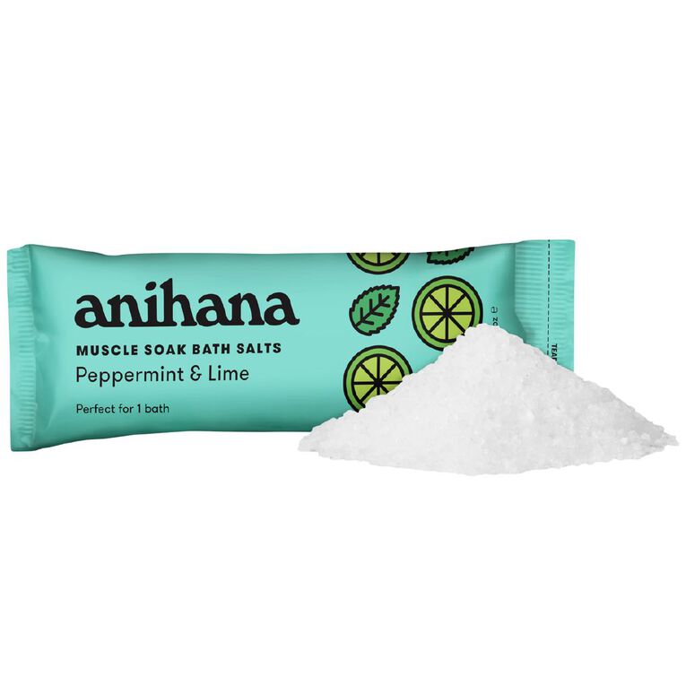 Anihana Muscle Soak Bath Salts Peppermint And Lime 80g, , hi-res