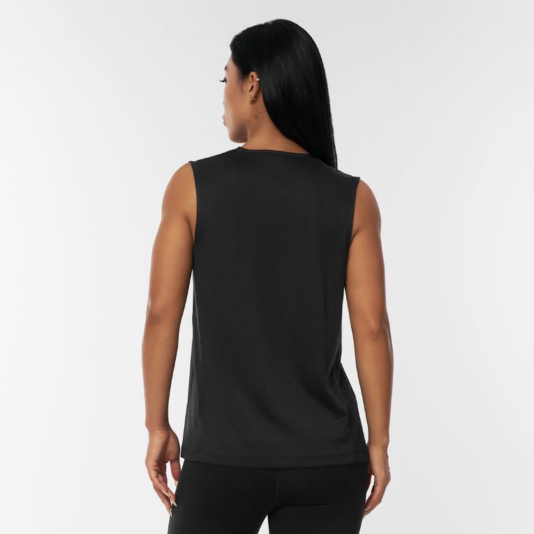 Active Intent Women's Side Angled Tank, Black, hi-res