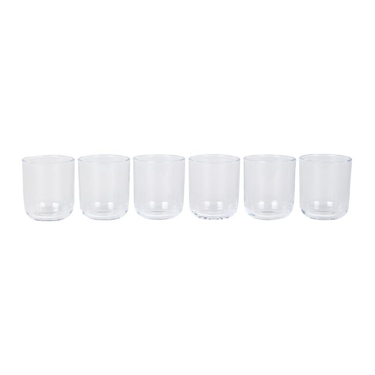 Living & Co Rounded Tumbler Short Clear 6 Pack, , hi-res