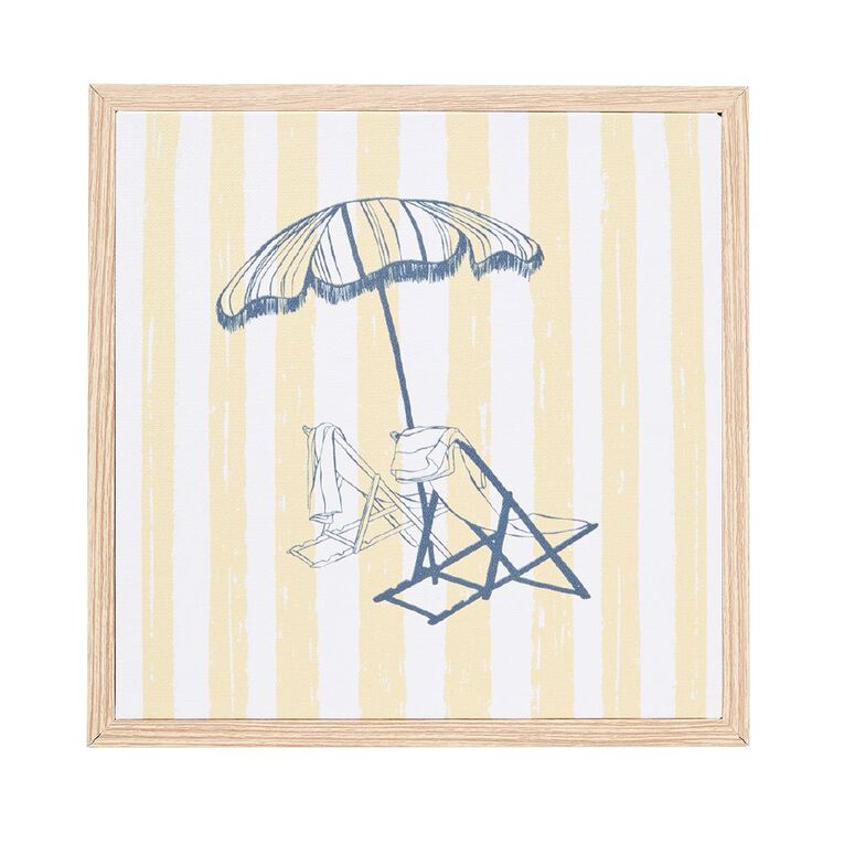 Living & Co Beach Framed Canvas 25 x 25cm, , hi-res