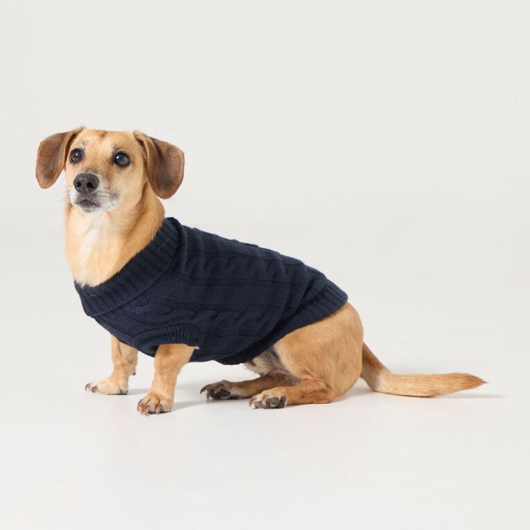 Petzone Cable Knit Jumper Navy X Small