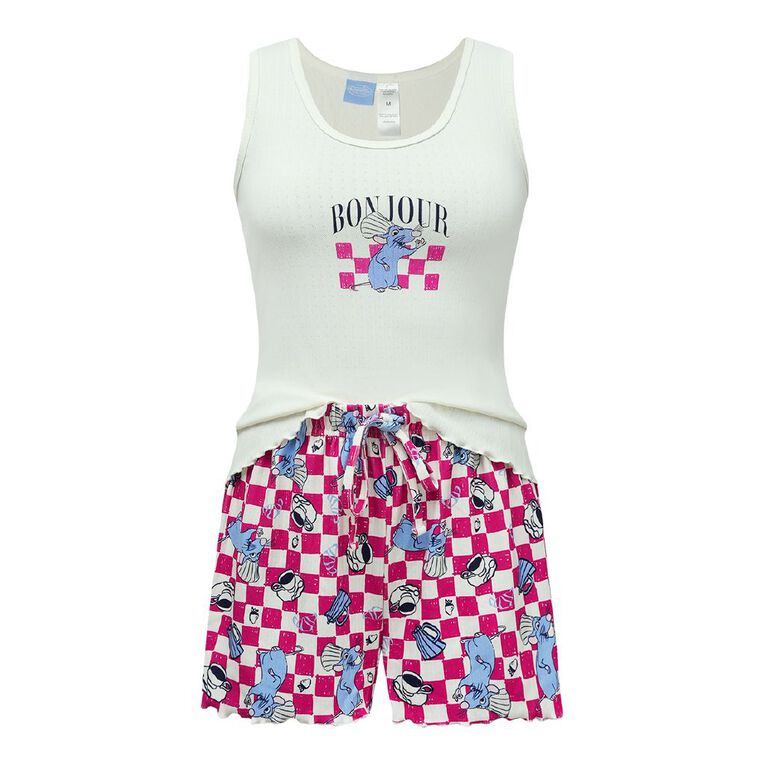 Disney Ratatouille Singlet and Short Pyjama Set with Eyemask, Cream, hi-res