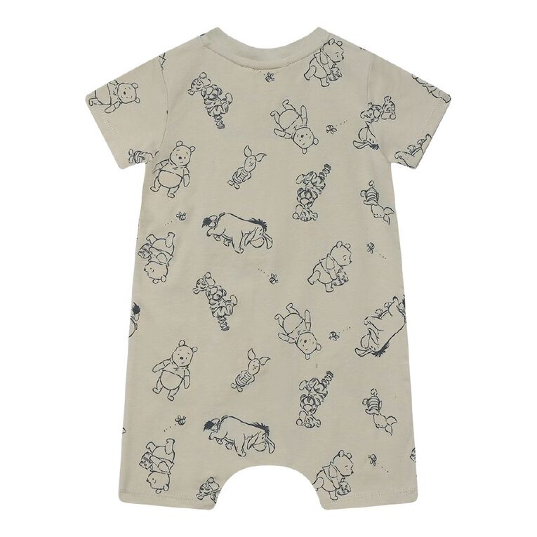 Young Original Winnie the Pooh Babys' Short Sleeve Zip All-In-One, Brown Light, hi-res