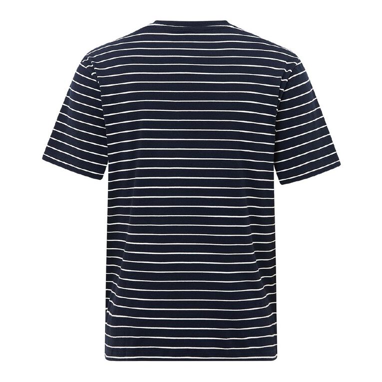 H&H Men's Regular Fit YD Stripe Tee, Navy/White, hi-res