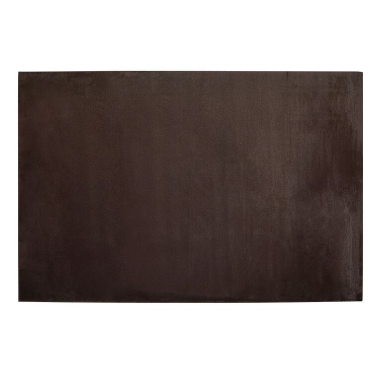 Living & Co Rug Faux Fur Plain Chocolate Brown Mid 120cm x 180cm, Brown Mid, hi-res