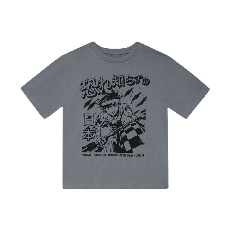 Young Original Short Sleeve Print Tee, Grey Mid, hi-res