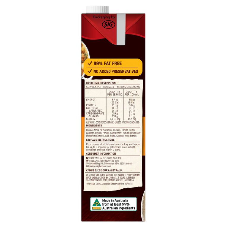Campbell's Real Stock Chicken 1L, , hi-res