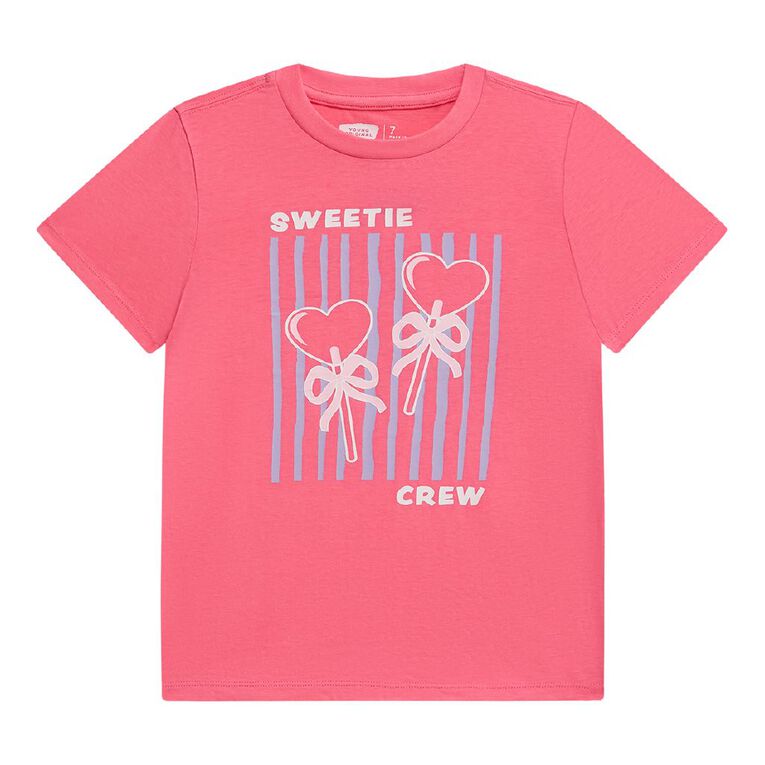 Young Original Short Sleeve Print Tee, Pink Mid SWEETIE, hi-res