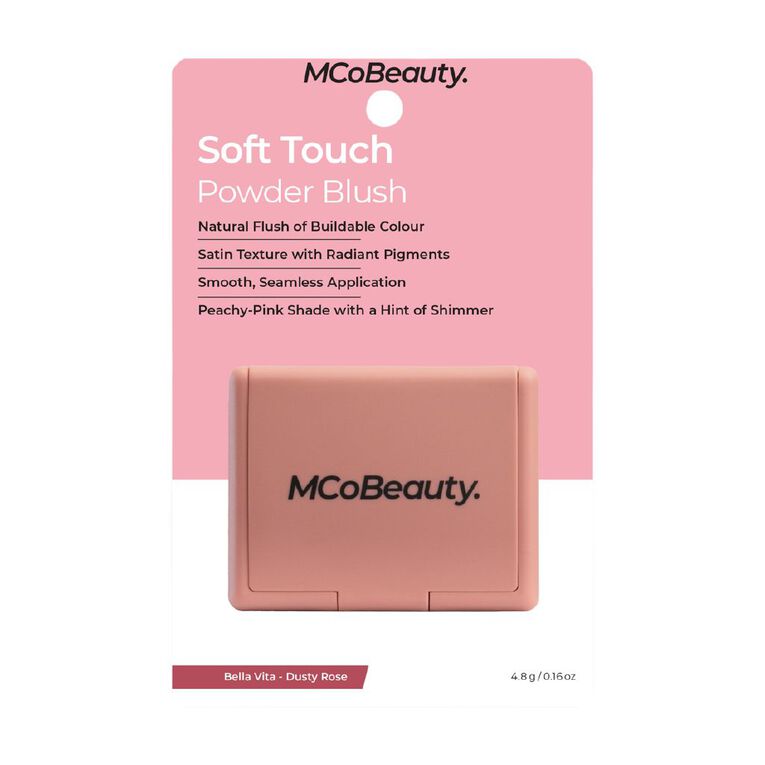 MCoBeauty Soft Touch Powder Blush- Bella Vita/Dusty Rose, , hi-res