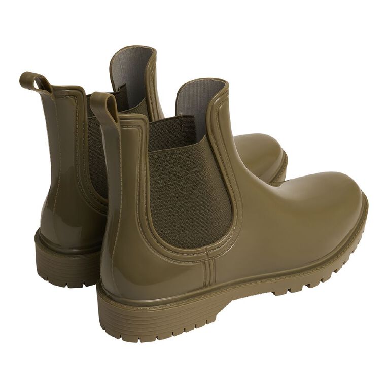 H&H Women's Ellie Gumboots, Khaki Patent, hi-res