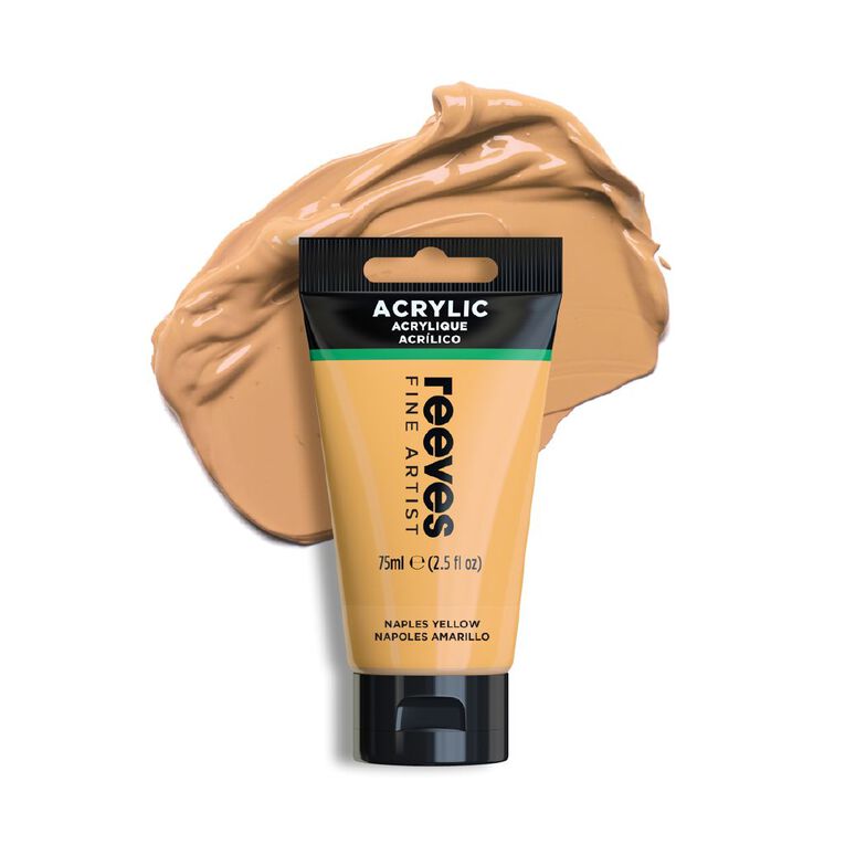 Reeves Fine Acrylic Paint Naples Yellow 75ml, , hi-res