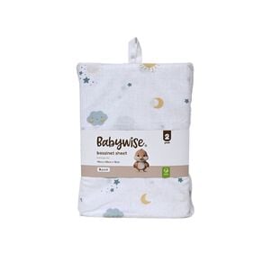 Babywise Bassinet Sheet Sky 2 Pack