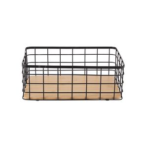 Living & Co Basket With Bamboo Base Black