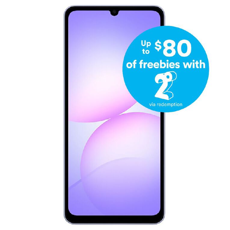 Samsung Galaxy A07 4G 64GB with 2degrees Sim Bundle Light Violet, , hi-res