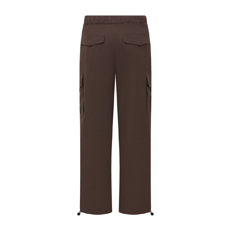 Garage Men's Pants Relaxed Elastic Waist, Brown Dark, hi-res