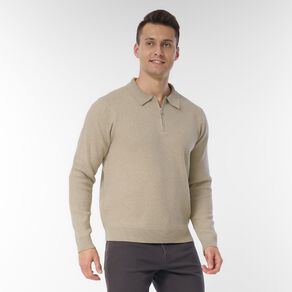 H&H Men's QTR Zip Collared Pullover
