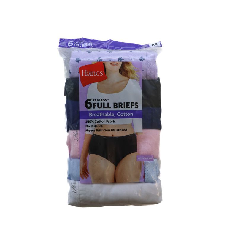 Hanes Women's Cotton Full Briefs 6 Pack, Purple Light, hi-res
