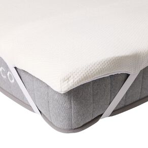 Living & Co Memory Foam Bamboo Blend Cover Mattress Topper White Queen