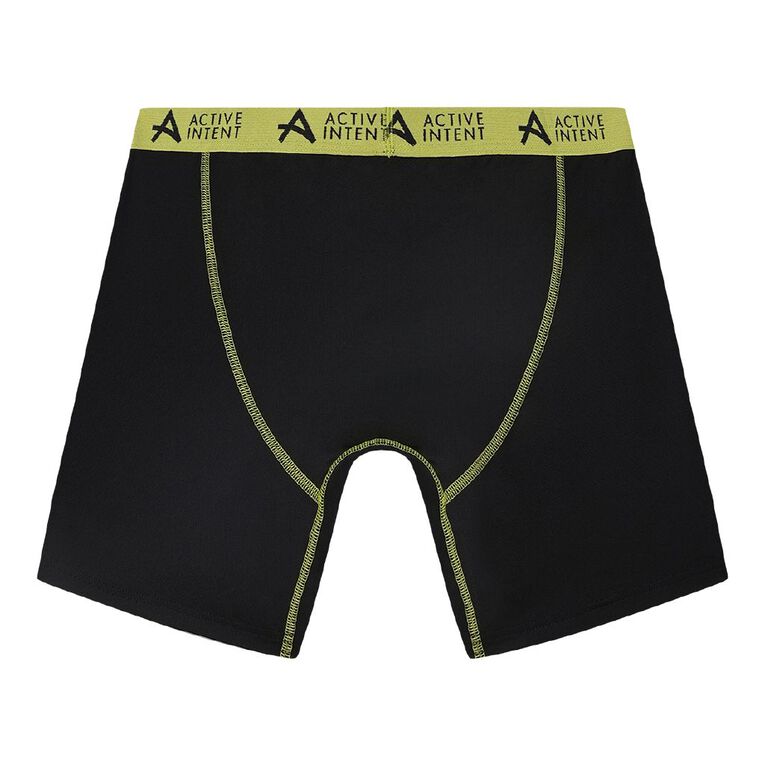 Active Intent Men's Performance Full Mesh Mid Length Trunks, Black, hi-res