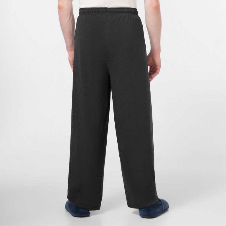 H&H Men's Plain Knit Pyjama Pants, Charcoal, hi-res