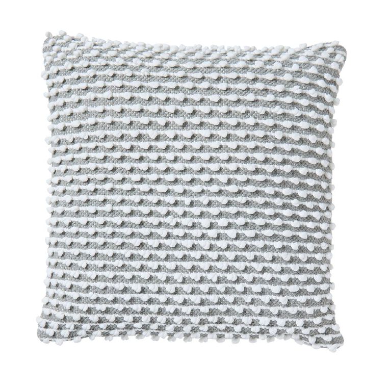 Living & Co Cushion Cotton Bobble Grey 45cm x 45cm, , hi-res