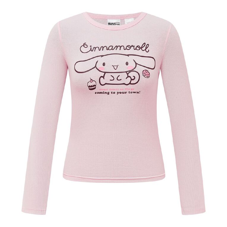 Hello Kitty Women's 90s Baby Tee, Pink, hi-res