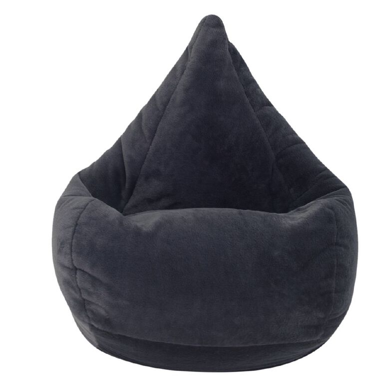 Living & Co Faux Fur Bean Bag Charcoal, , hi-res