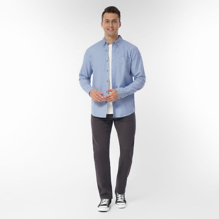 H&H Men's Long Sleeve Oxford Shirt, Blue Light, hi-res