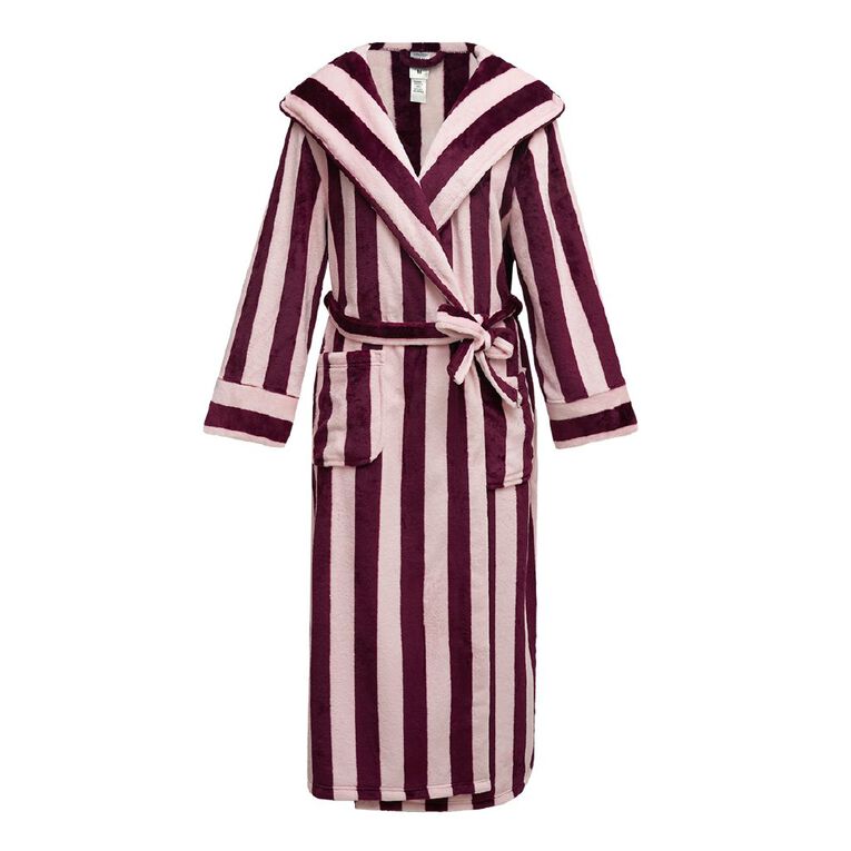 H&H Women's Velour Coral Fleece Robe, Red Dark, hi-res