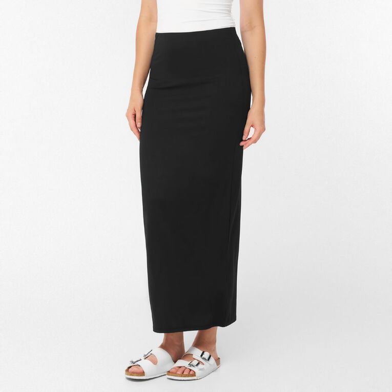 H&H Women's Contour Maxi Skirt, Black, hi-res