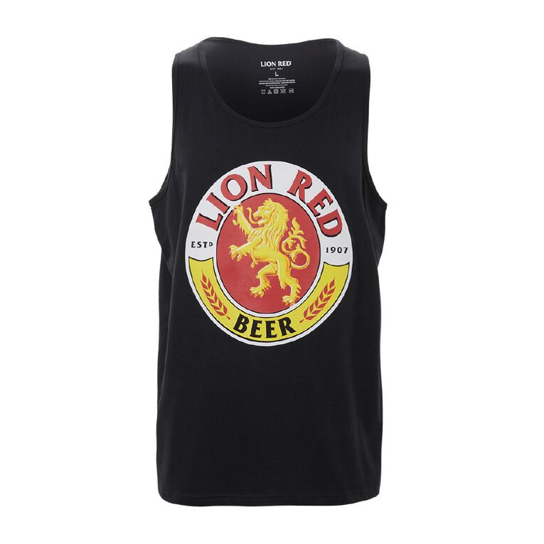 Lion Red Men's Singlet, Black, hi-res