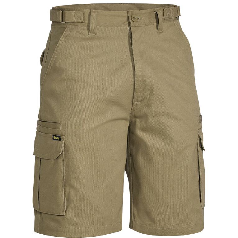 Bisley Workwear Cargo Shorts, Khaki, hi-res