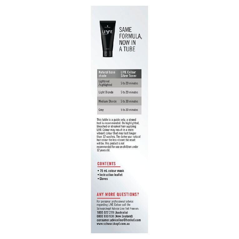 Schwarzkopf Live Colour Silver Toner XL Silver, , hi-res