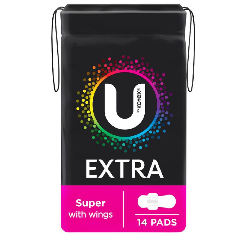 U By Kotex Super Wings Maxi Pads 14 Pack, , hi-res