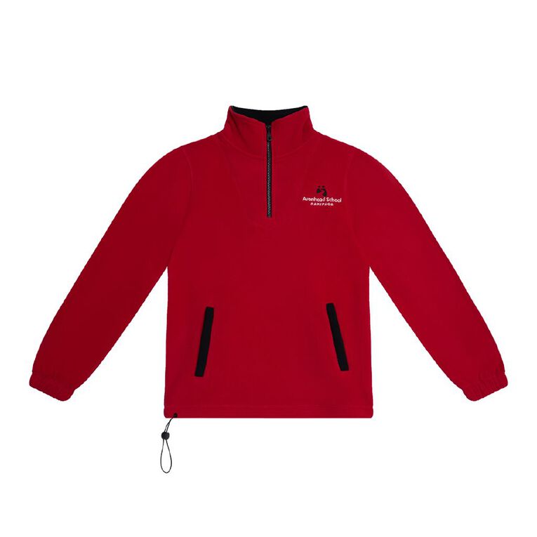 Schooltex Avonhead Contrast Polar Fleece with Embroidery, Red/Black, hi-res