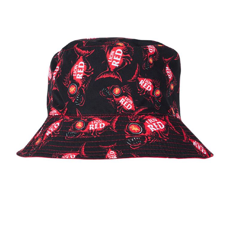 Lion Red Men's Bucket Hat, Red, hi-res