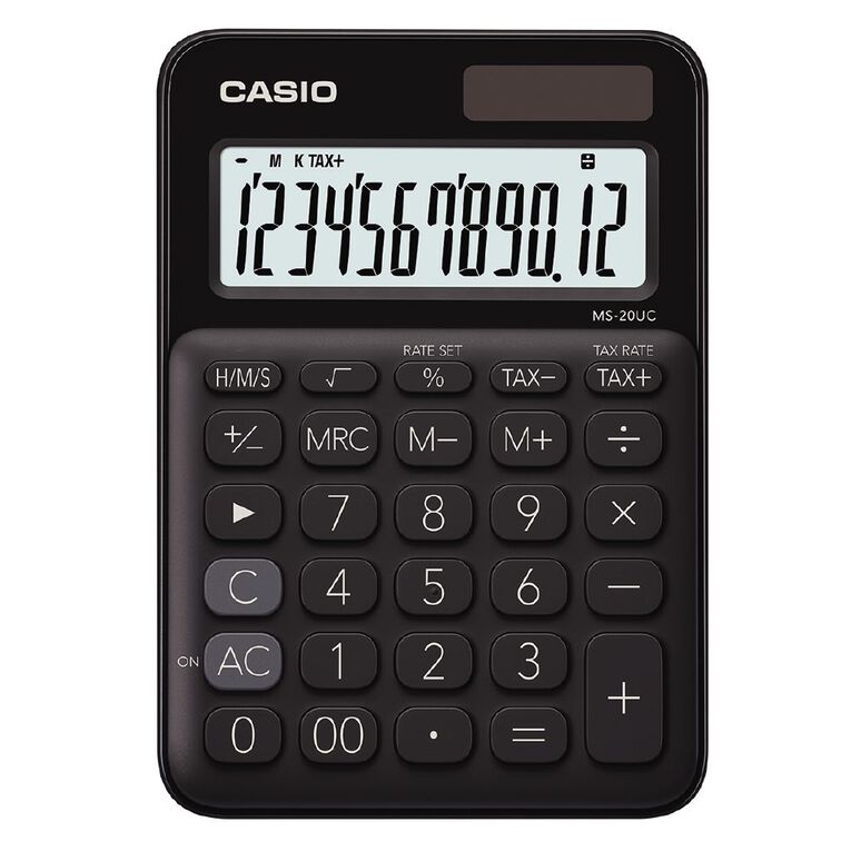 Casio MS20UCBK Desktop 12 Digit Calculator Black, , hi-res