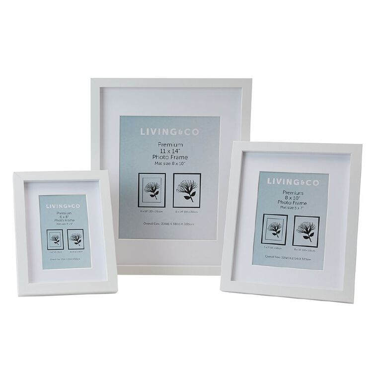 Living & Co Premium Photo Frame White 4in x 6in, White, hi-res
