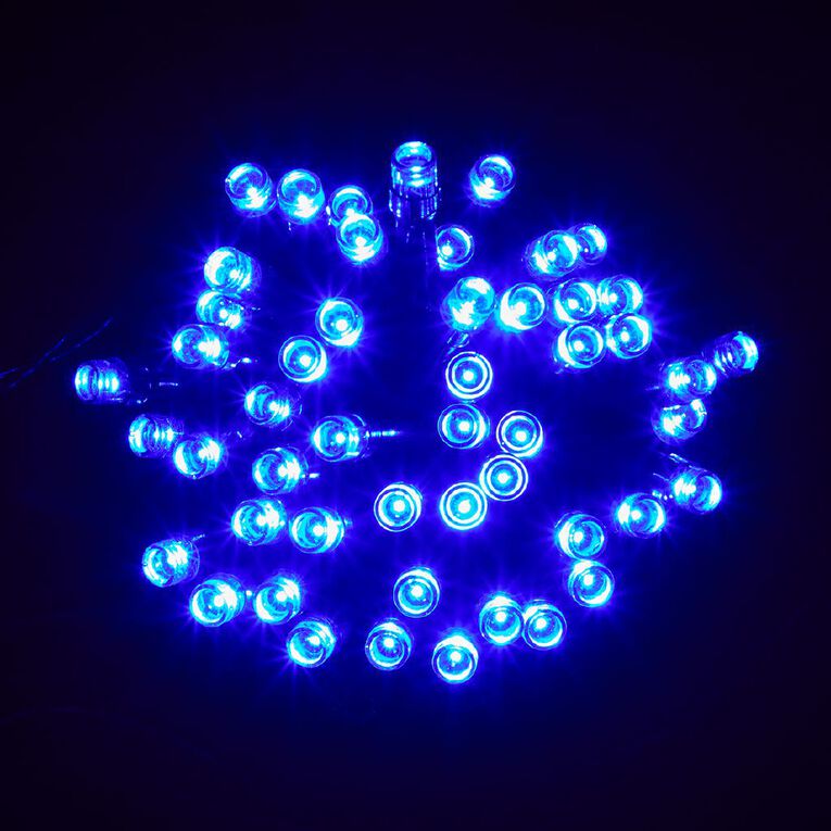 Wonderland Battery String Lights Dark Wire 50 LED Blue, , hi-res