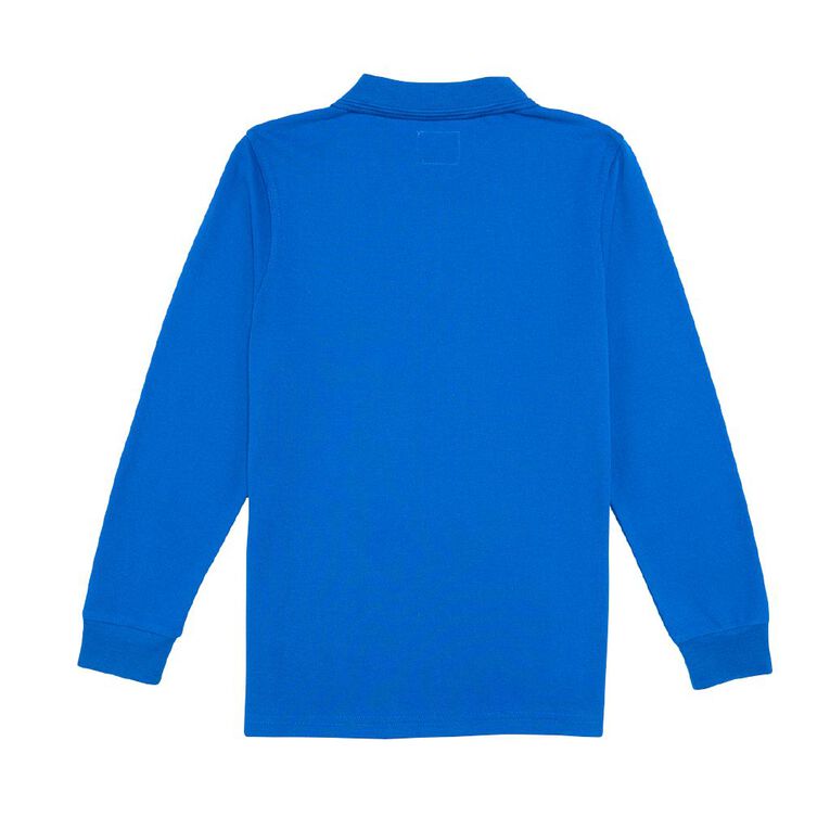 Schooltex Belfast School Long Sleeve Polo with Embroidery, Royal, hi-res