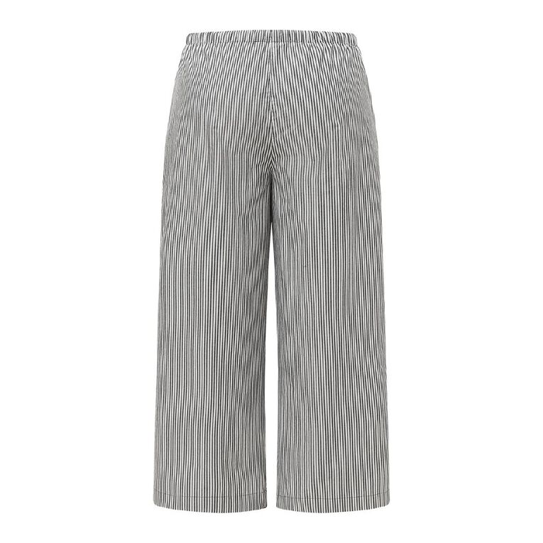 H&H Curve Women's Wide Leg Poplin Pants, Black/White, hi-res